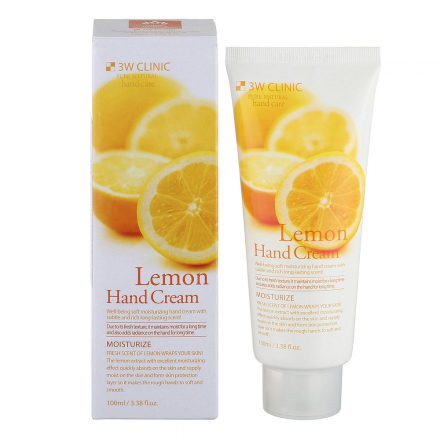 Крем для рук увлажняющий с экстрактом лимона 3W Clinic Lemon Hand Cream