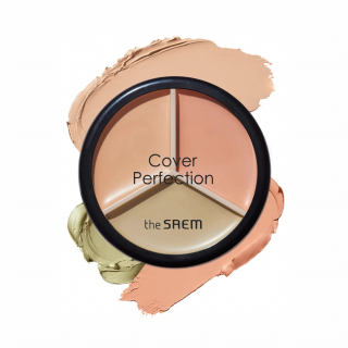Консилер для лица трехцветный The Saem Cover Perfection Triple Pot Concealer 01 Correct Beige