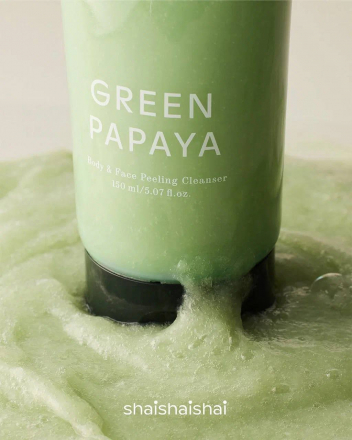 Пилинг энзимный для лица и тела с BHA-кислотой и центеллой Shaishaishai Green Papaya Body and Face Peeling Cleanser