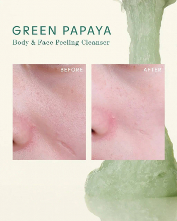 Пилинг энзимный для лица и тела с BHA-кислотой и центеллой Shaishaishai Green Papaya Body and Face Peeling Cleanser