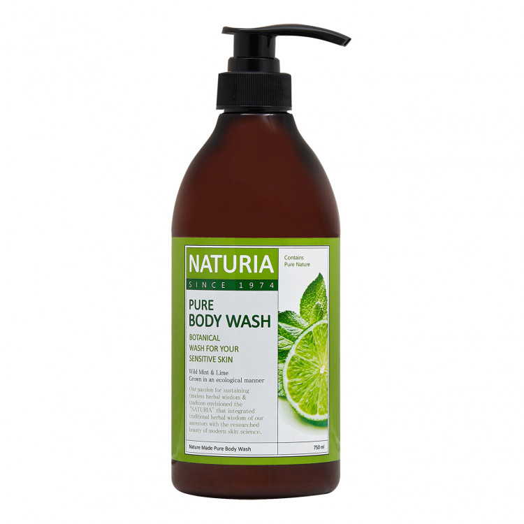 Гель для душа с мятой и лаймом Naturia Pure Body Wash Wild Mint & Lime