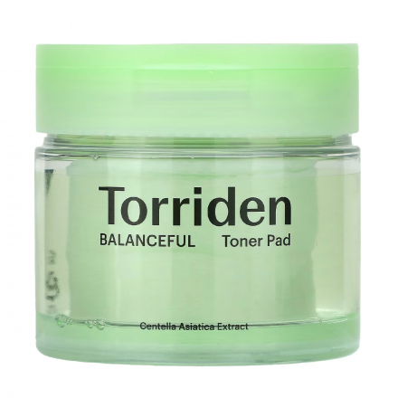 Пилинг-пэды гипоаллергенные с центеллой Torriden Balanceful Cica Toner Pad