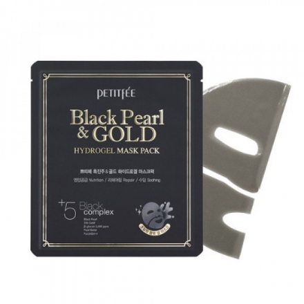 Маска для лица гидрогелевая с черным жемчугом PETITFEE Black Pearl &amp; Gold