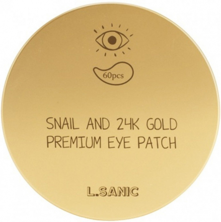 Патчи гидрогелевые для области вокруг глаз с муцином улитки и золотом L. Sanic Snail Аnd 24K Gold Premium Eye Patch