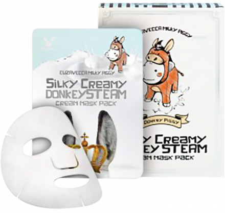 Маска для лица тканевая Elizavecca Silky Creamy Donkey Steam Cream Mask Pack