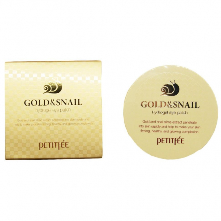Патчи для глаз гидрогелевые с золотом и улиточным муцином PETITFEE Gold &amp; Snail Hydrogel Eye Patch