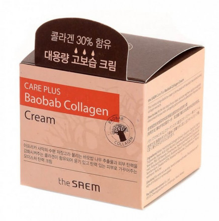 Крем для лица с коллагеном и баобабом The Saem Care Plus Baobab Collagen Cream