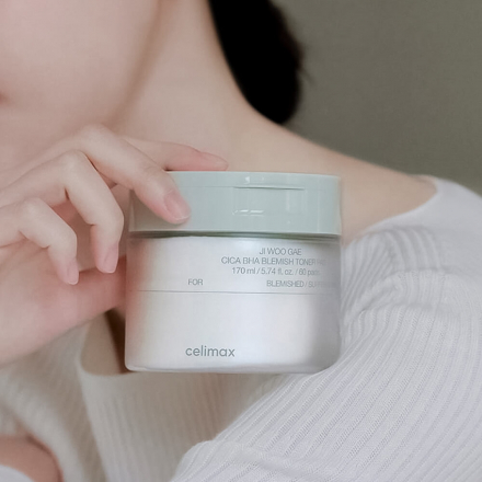 Пилинг-пэды противовоспалительные Celimax Ji Woo Gae Cica BHA Blemish Toner Pad