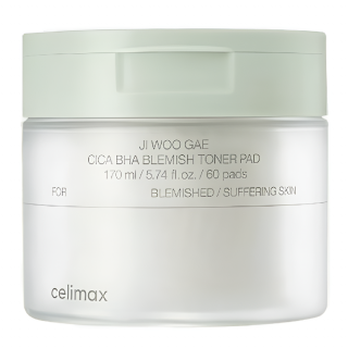 Пилинг-пэды противовоспалительные Celimax Ji Woo Gae Cica BHA Blemish Toner Pad