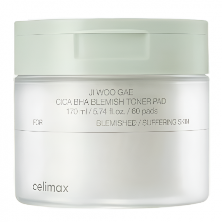 Пилинг-пэды противовоспалительные Celimax Ji Woo Gae Cica BHA Blemish Toner Pad