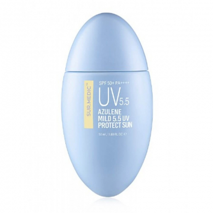 Солнцезащитный крем успокаивающий с азуленом Sur.Medic+ Azulene Mild 5.5 UV Protect Sun SPF 50 PA++++ 