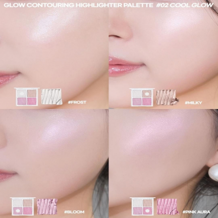 Палетка хайлайтеров Wakemake Glow Contouring Highlighter Palette 02 Cool Glow