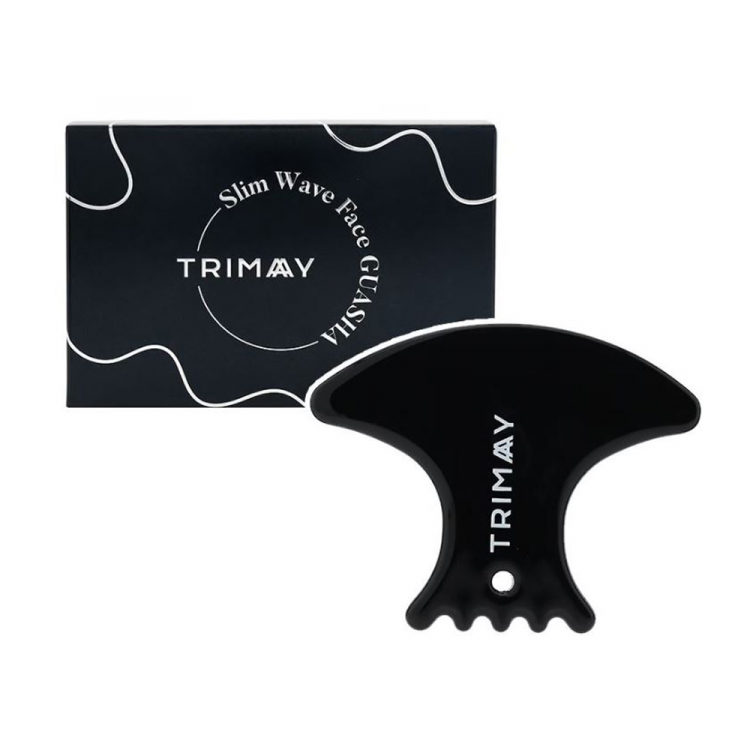  Скребок гуаша для лица и тела натуральный керамический Trimay Slim Wave Face Guasha