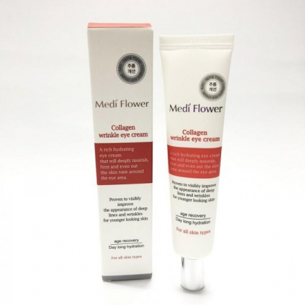 Крем для глаз витализирующий с коллагеном MEDI FLOWER Collagen Refining Wrinkle Eye Cream