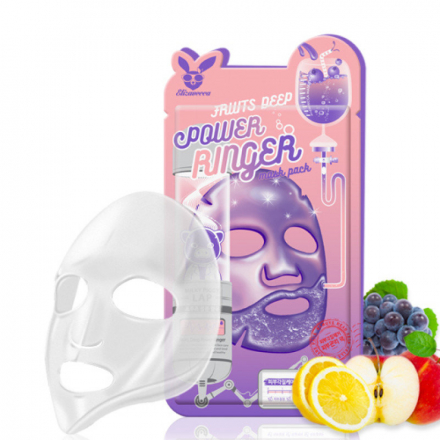 Маска для лица тканевая фруктовая Elizavecca Fruits Deep Power Ringer Mask Pack