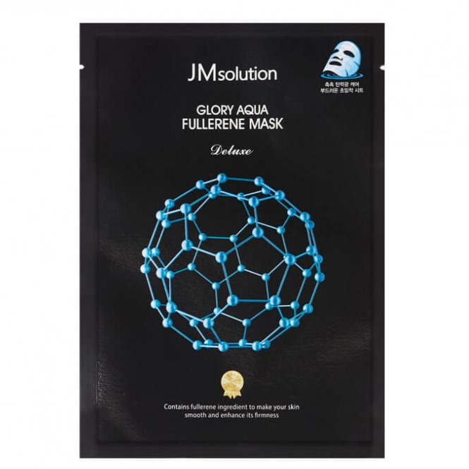 Тканевая маска для лица с фуллереном и пептидами JmSolution Glory Aqua Fullerene Mask Deluxe