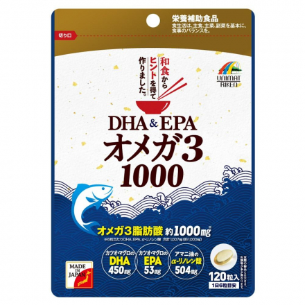 БАД с полиненасыщенными жирными кислотами Unimat Riken DHA&amp;EPA Omega-3 1000 mg
