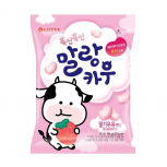 Мягкая молочная карамель с клубничным вкусом Lotte Malang Cow Strawberry Milk