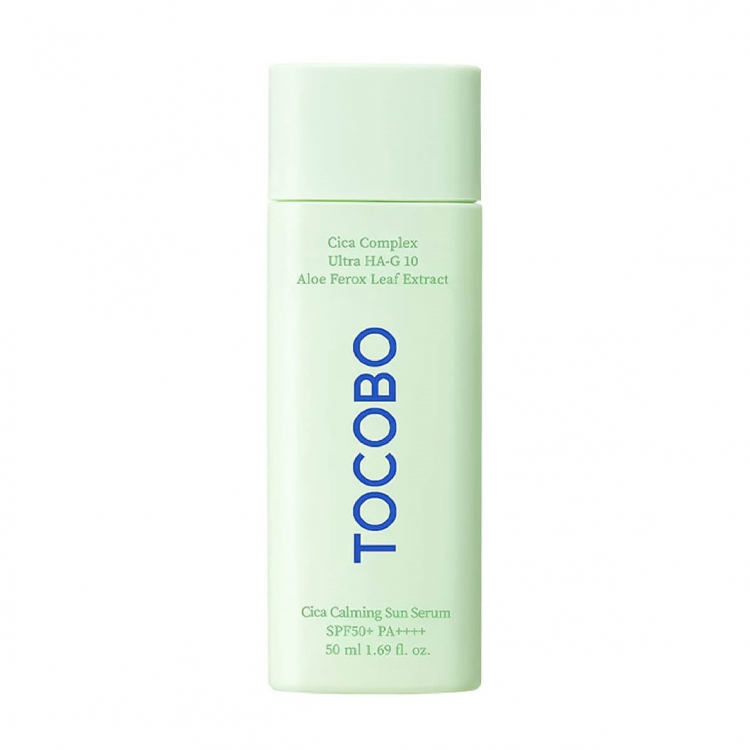 Солнцезащитная сыворотка для лица с экстрактом центеллы Tocobo Cica Calming Sun Serum SPF50+ PA++++