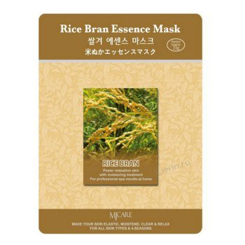 Маска тканевая для лица рисовые отруби MJ CARE Rice Bran Essence Mask