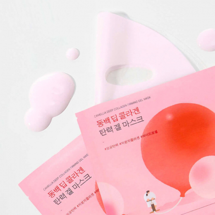 Гидрогелевая маска с коллагеном Round Lab Camellia Deep Collagen Firming Gel Mask