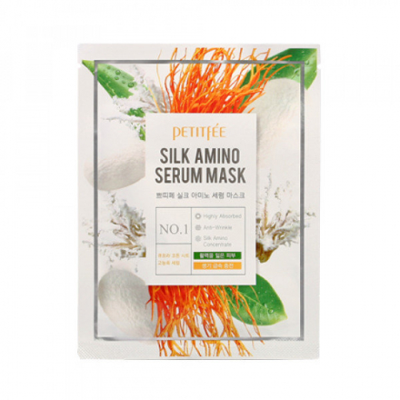 Маска гидрогелевая для лица PETITFEE Silk Amino Serum Mask №1