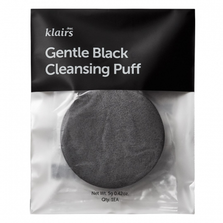 Пуфф для умывания Dear, Klairs Gentle Black Cleansing Puff