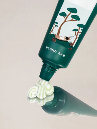 Крем двухкомпонентный успокаивающий для проблемной кожи лица Round Lab Pine Calming Cica Cream Plus