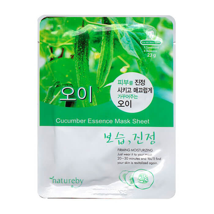 Маска тканевая питательная с огурцом NATUREBY Cucumber Essence Mask Sheet