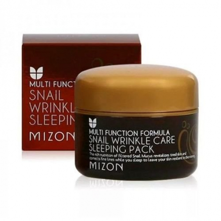 Маска антивозрастная ночная улиточная для лица MIZON Snail Wrinkle Care Sleeping Pack