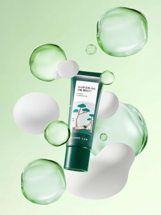 Крем двухкомпонентный успокаивающий для проблемной кожи лица Round Lab Pine Caming Cica Cream Plus