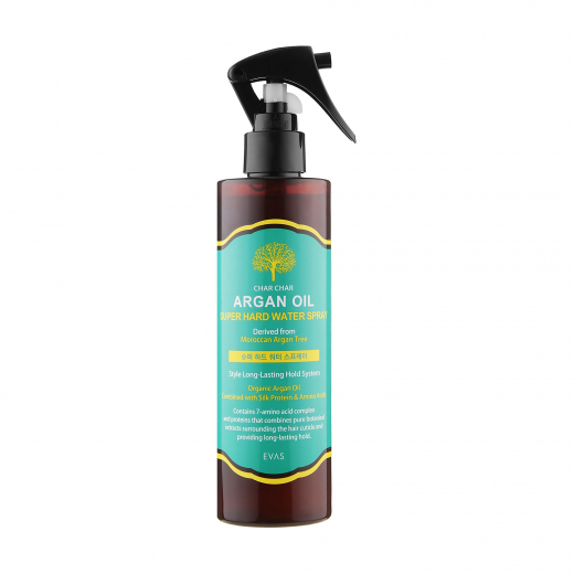 Спрей для укладки волос с аргановым маслом Char Char Argan Oil Super Hard Water Spray — 