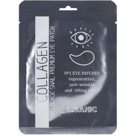 Патчи для глаз гидрогелевые с коллагеном и муцином черной улитки L. Sanic Collagen and Black Snail Eye Patch