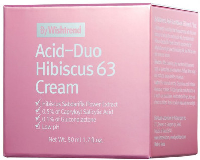 Крем для лица антиоксидантный с LHA-кислотой By Wishtrend Acid-Duo Hibiscus 63 Cream