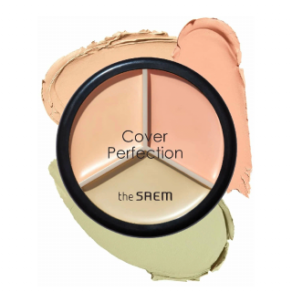 Консилер для лица трехцветный The Saem Cover Perfection Triple Pot Concealer 03 Correct Up Beige