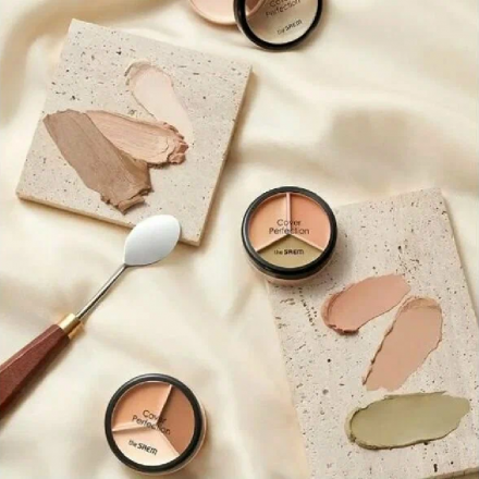 Консилер для лица трехцветный The Saem Cover Perfection Triple Pot Concealer 03 Correct Up Beige