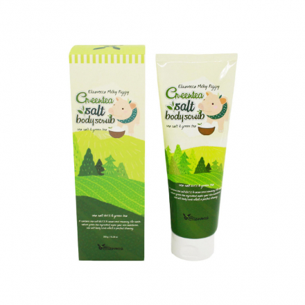 Скраб для тела с морской солью зеленый чей Elizavecca Greentea Salt Body Scrub