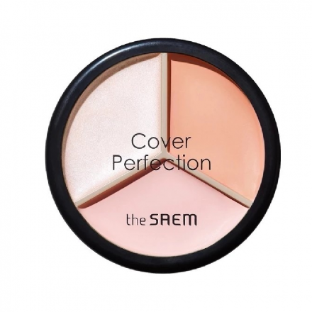 Консилер для лица трехцветный The Saem Cover Perfection Triple Pot Concealer 05 Dark Up Beige