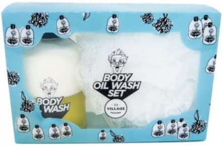 Набор мочалка и гель-масло для душа VILLAGE 11 FACTORY RELAX-DAY BODY OIL WASH SET