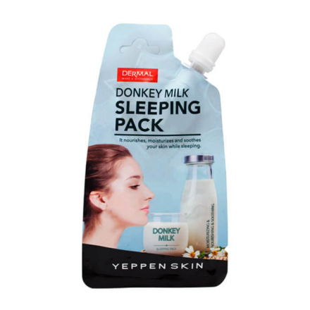 Ночная маска для лица с молоком ослиц Dermal Yeppen Skin Donkey Milk Sleeping Pack