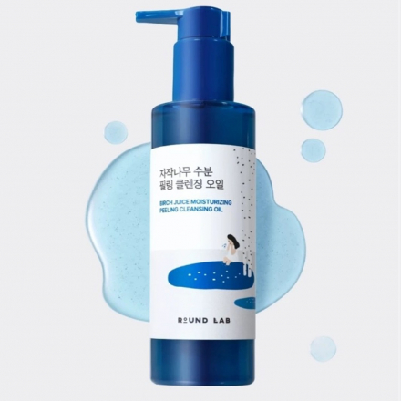 Гидрофильное масло с берёзовым соком и кислотами Round Lab Birch Juice Moisturizing Peeling Cleansing Oil