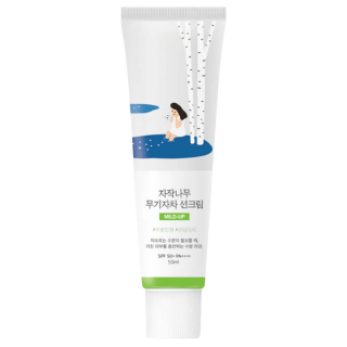 Солнцезащитный крем с берёзовым соком для чувствительной кожи Round Lab Birch Juice Moisturizing Mild-Up Sunscreen