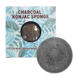 Спонж конняку с древесным углем Trimay Charcoal Konjac Sponge