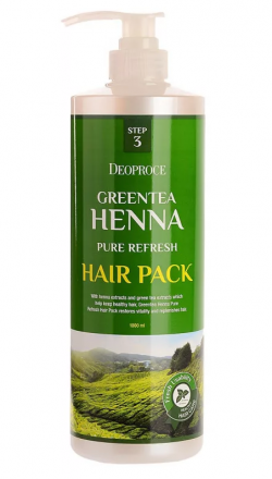 Маска для волос с зеленым чаем и хной Deoproce Greentea Henna Pure Refresh Hair Pack