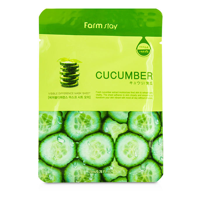 Маска для лица тканевая с экстрактом огурца FarmStay Visible Difference Mask Sheet Cucumber