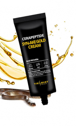 Крем для лица омолаживающий с золотом, керамидами и синтетическим пептидом Trimay Cerapeptide Syn-Ake Gold Cream