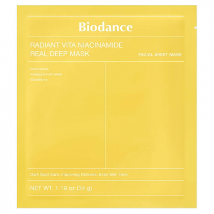 Гидрогелевая маска для сияния кожи с ниацинамидом Biodance Radiant Vita Niacinamide Real Deep Mask