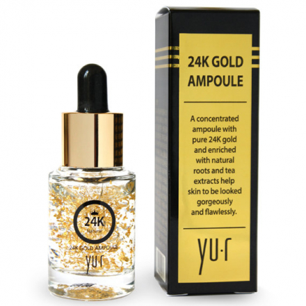 Сыворотка для лица с золотом 24 К YU-R Premium 24K Gold Ampoule