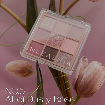 Палетка теней для век Unleashia Glitterpedia Eye Palette №5 All of Dusty Rose 