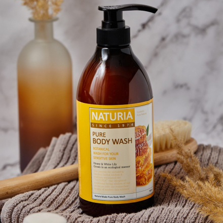 Гель для душа с мёдом и лилией Naturia Pure Body Wash Honey &amp; White Lily